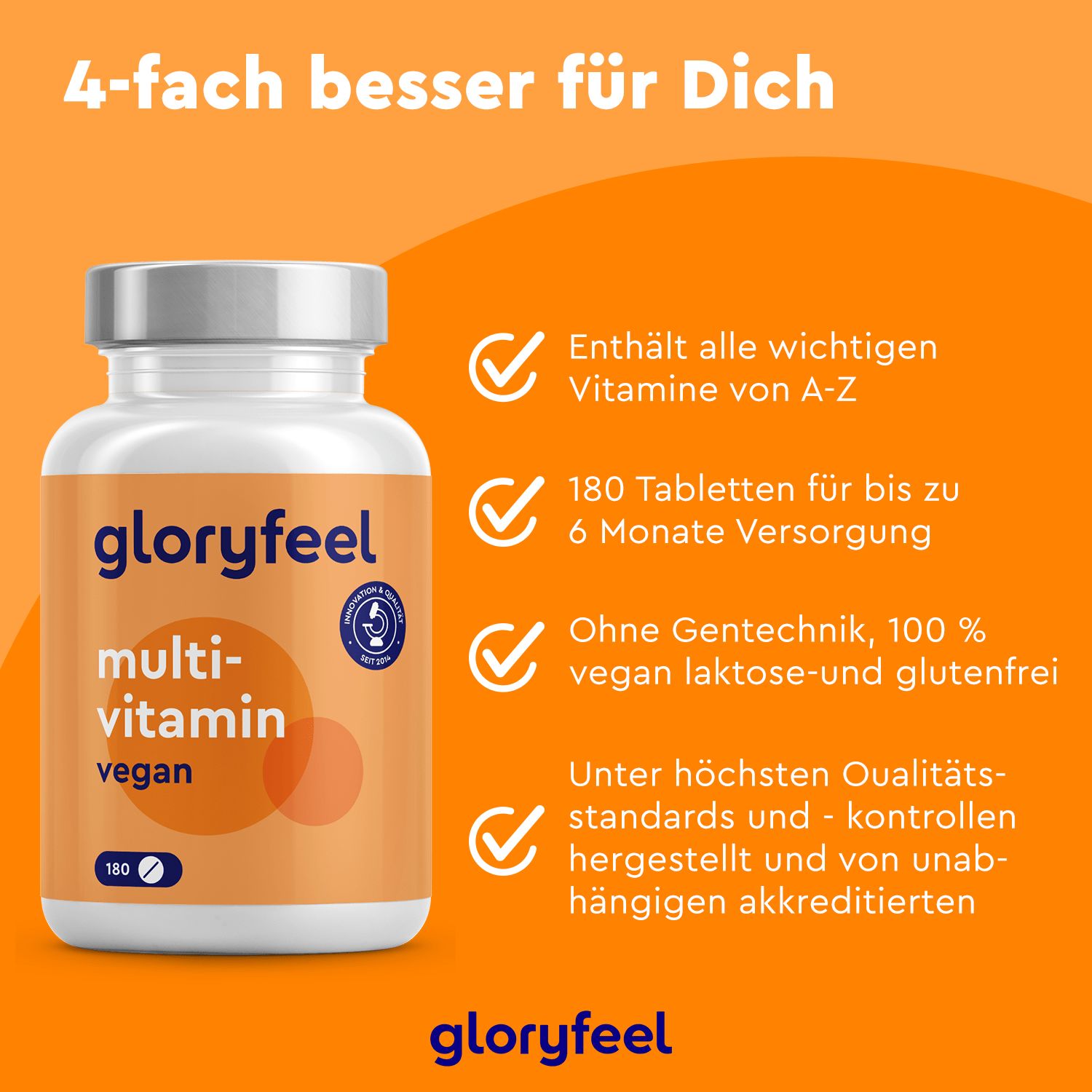 gloryfeel® Multivitamin Vegan - A bis Zink Kapseln