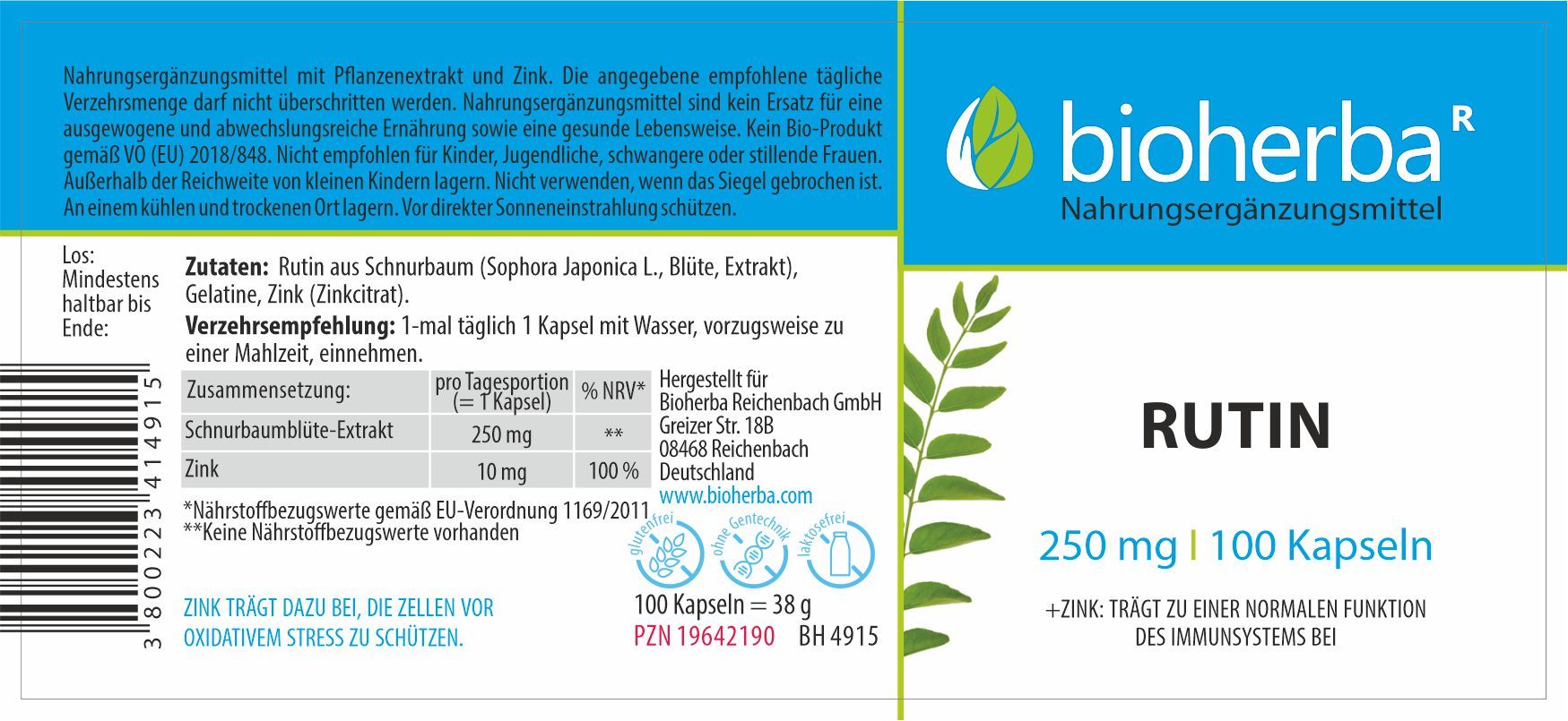 Bioherba Rutin Kapseln