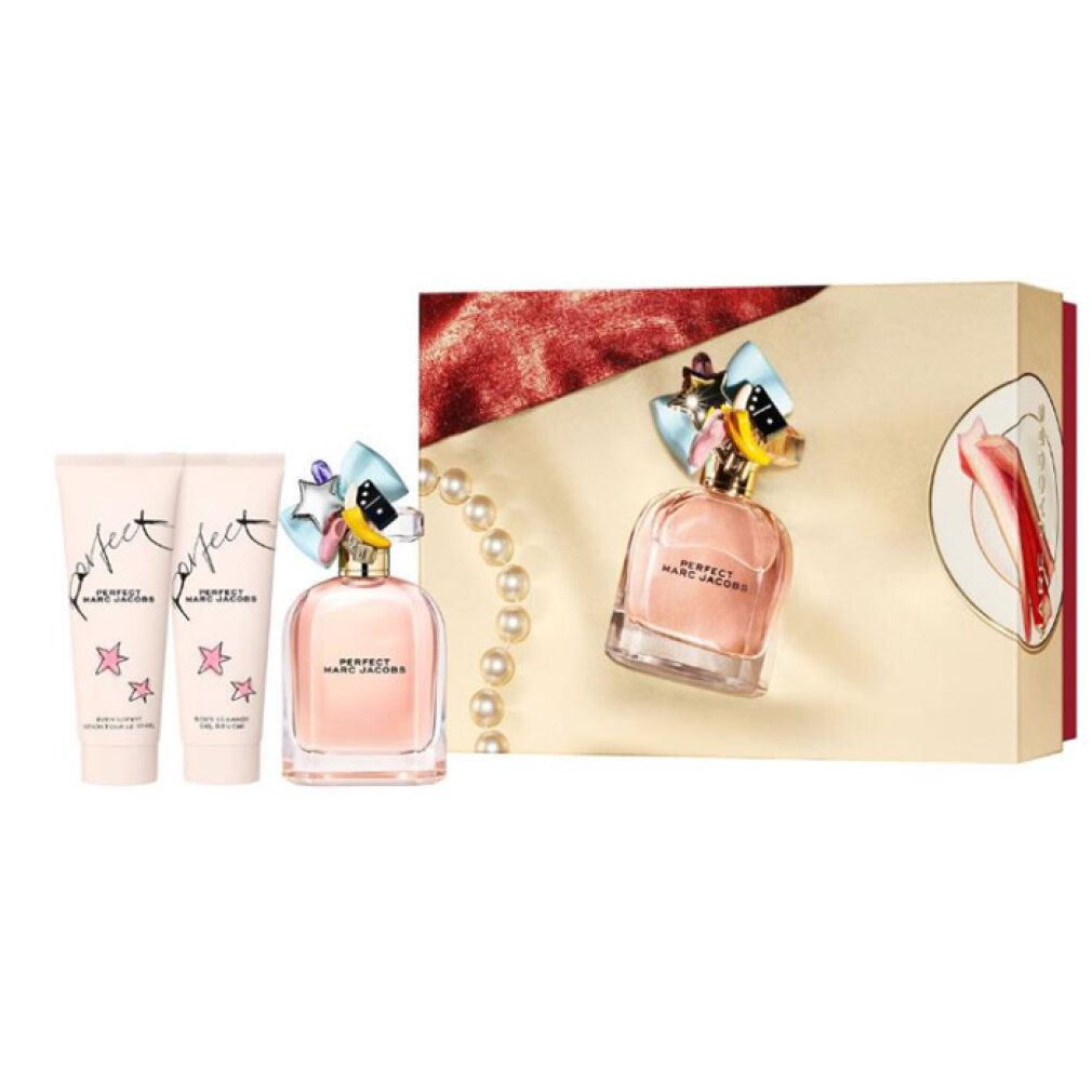 Marc Jacobs Perfect Parfüm-Set mit Flakon und zwei Pflegeprodukten.