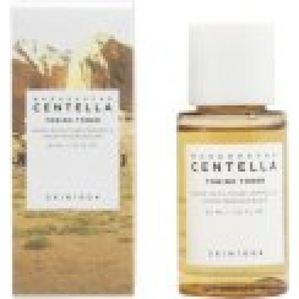 Flasche und Verpackung. Weißer Deckel. Etikett mit Produktinformationen. Helle Flüssigkeit.