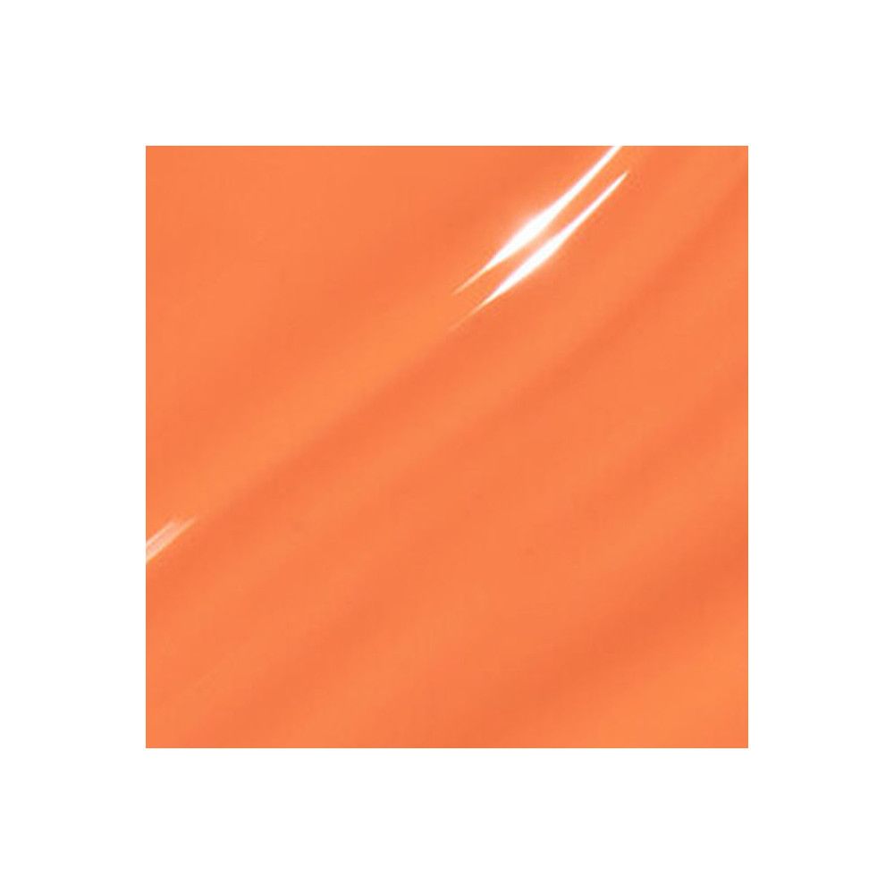 Orangefarbener Glanzlack-Swatch.