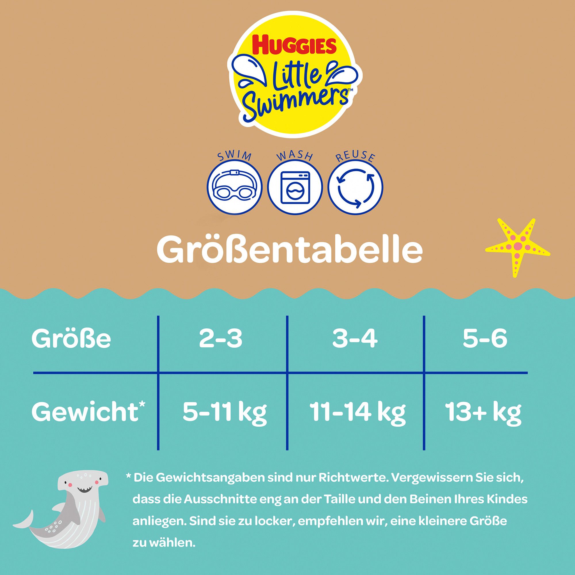 Huggies Little Swimmers wiederverwendbare Schwimmwindel Größe 5-6 Unter Wasser