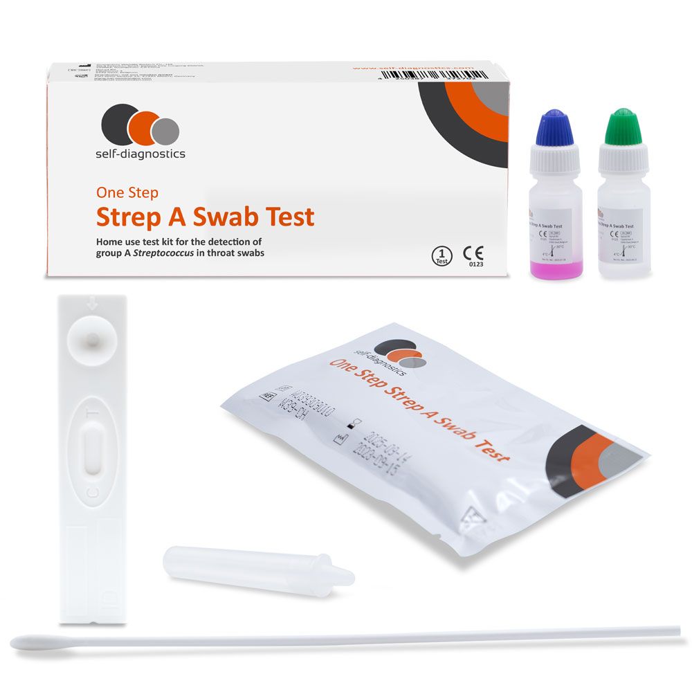 self-diagnostics Strep A Test - Streptokokken Schnelltest mit Rachenabstrich 1 St