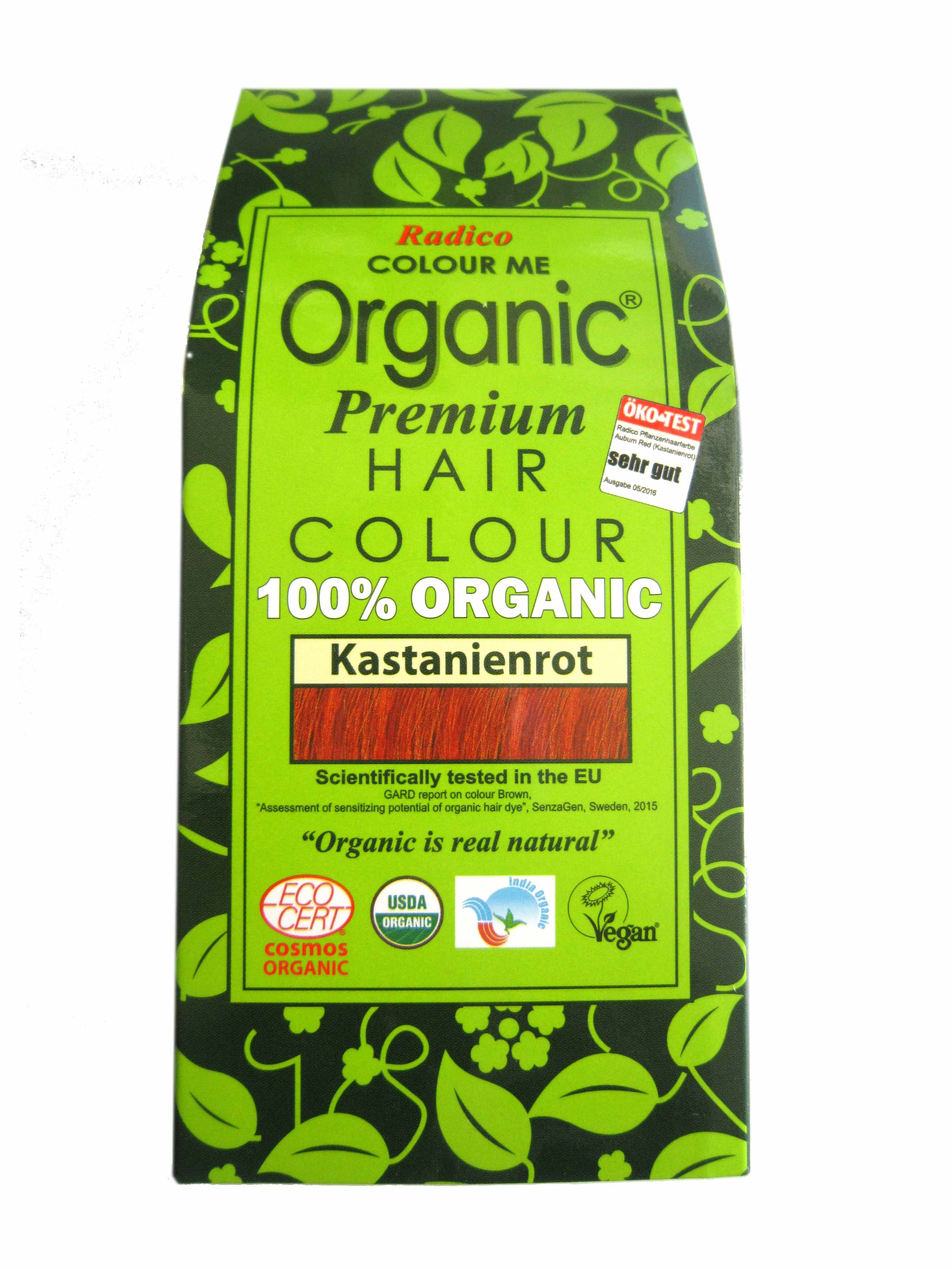 Radico Colour Me Organic Pflanzenhaarfarbe Kastanienrot / Auburn Red 100 g