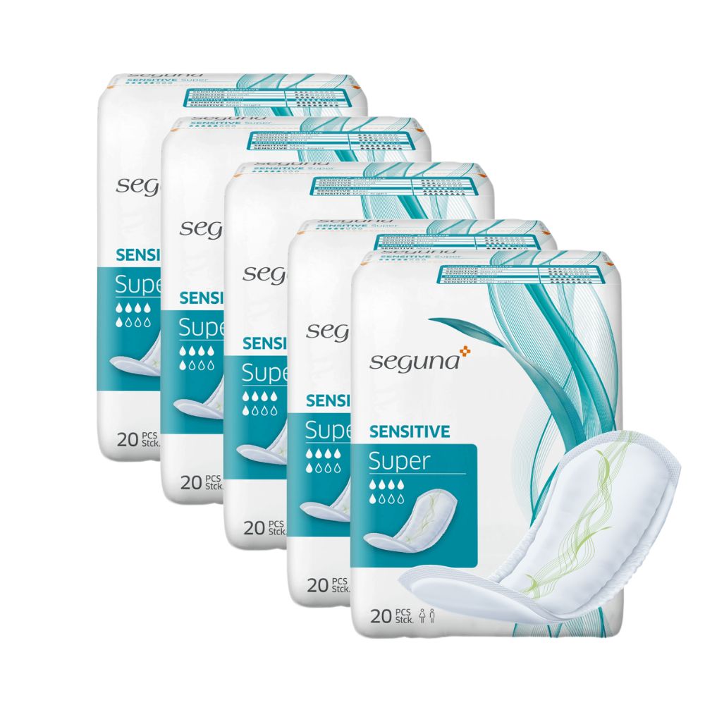 Mehrere Packungen SEGUNA Sensitive Super. Verpackung mit Produktabbildung und Produktbezeichnung.