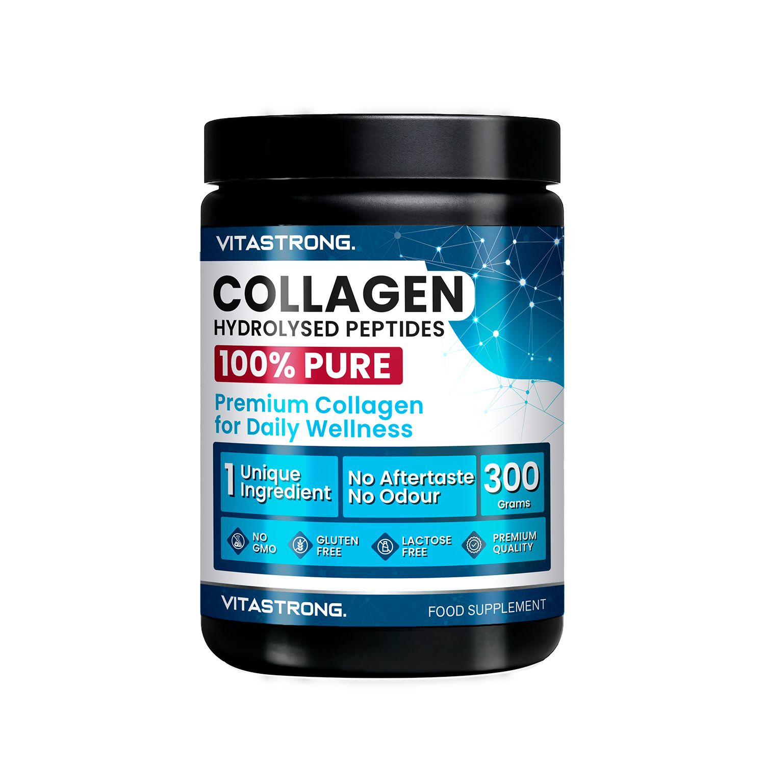 Vitastrong Collagene Idrolizzato - 300g, pelle elastica e benessere quotidiano