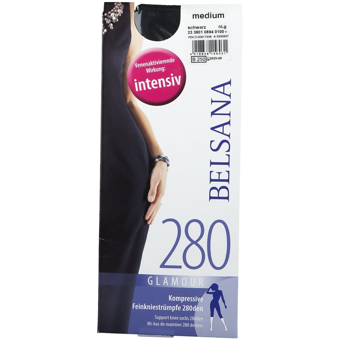 BELSANA 280den glamour Größe M Schwarz