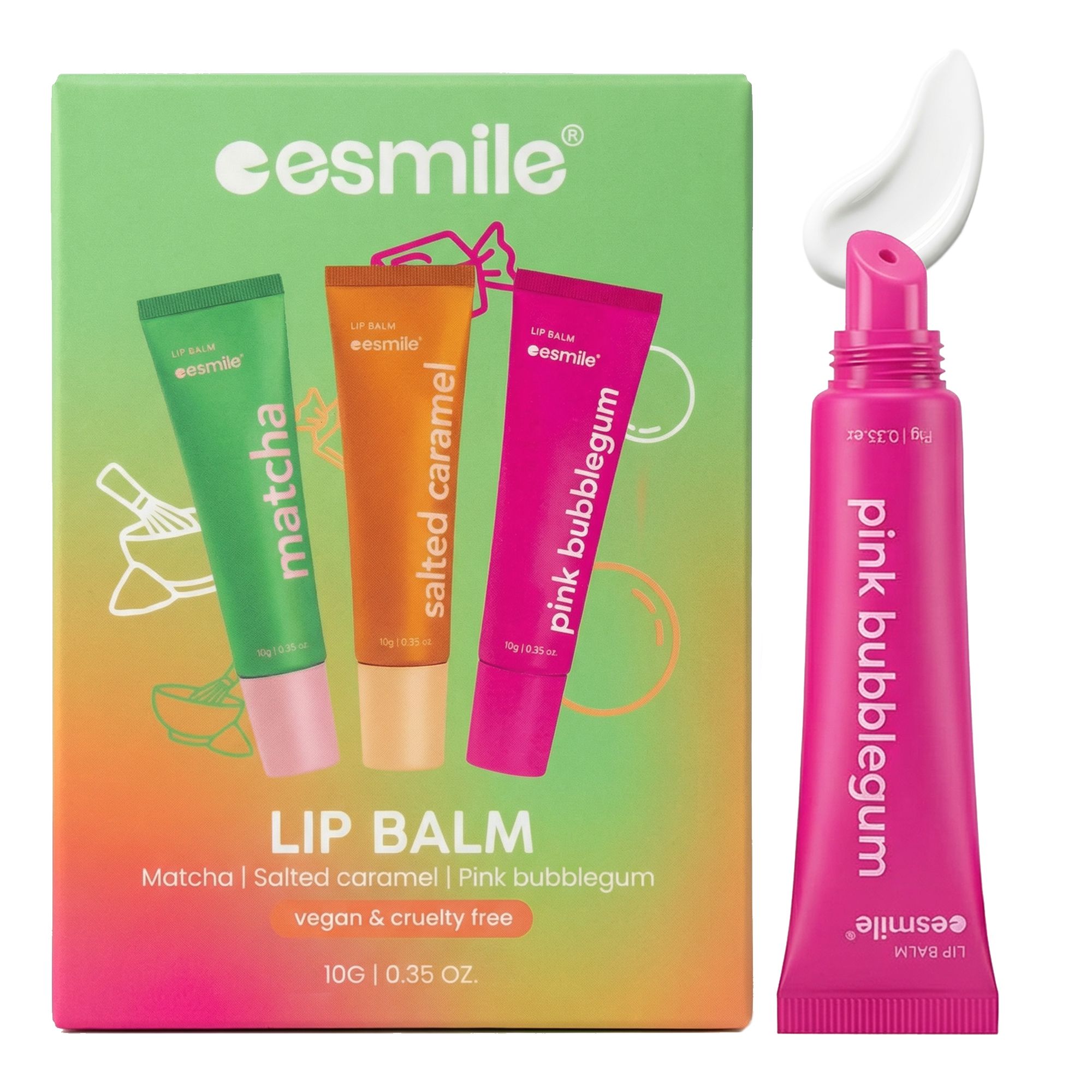 esmile - Lip Balm Idratante - Balsamo Labbra Idratante in Set da 3 Pezzi 30g