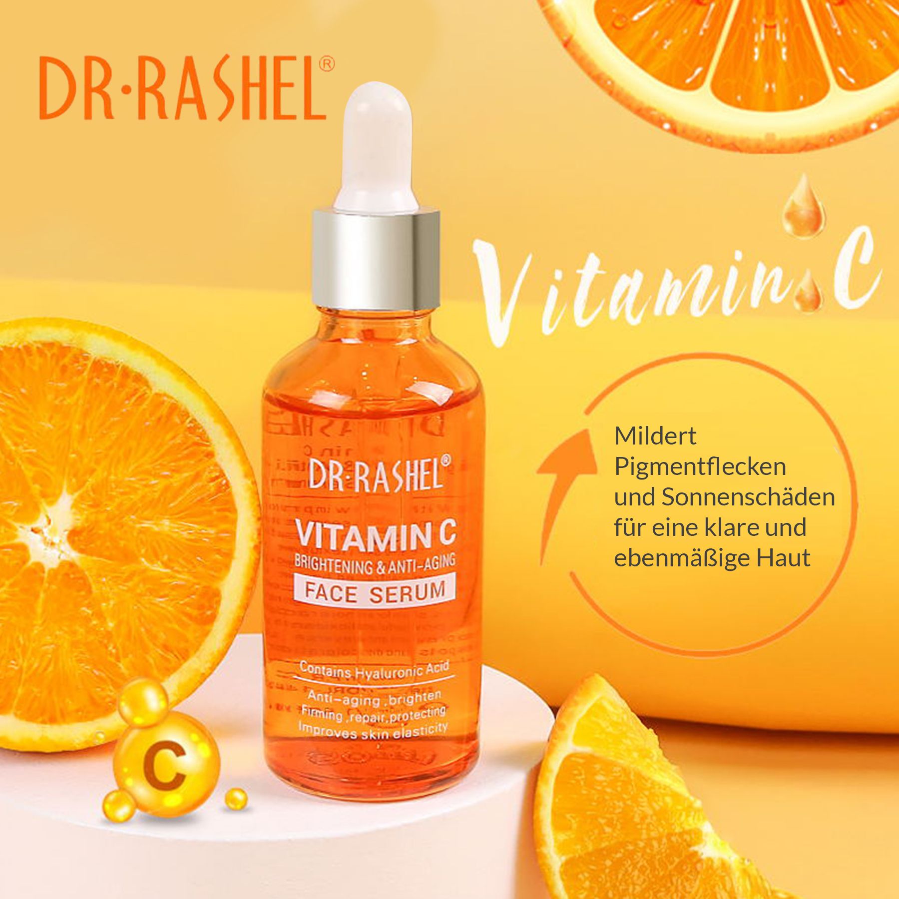 DR. RASHEL Vitamin C Serum Brightening Anti-Aging mit  Hyaluronsäure