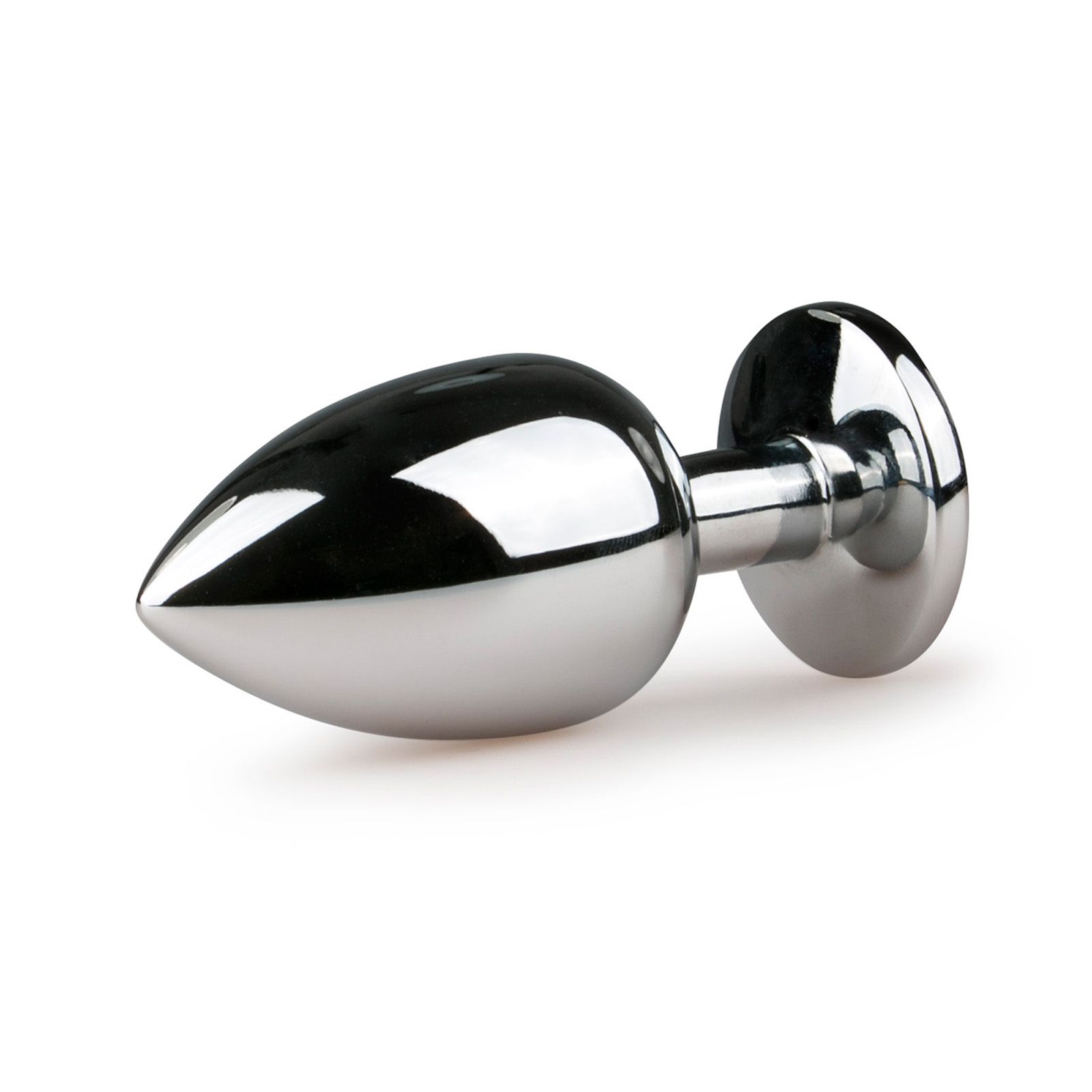 Easytoys - Analplug Silber aus Metall mit Zierstein - mittel