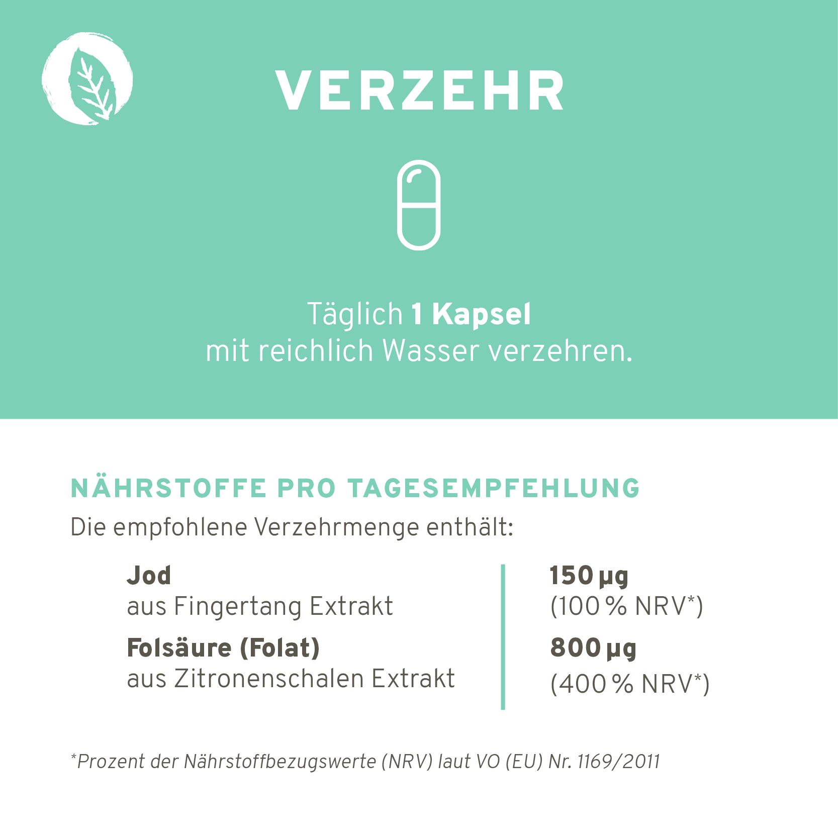InnoNature Folsäure + Jod | natürlich aus Zitronenschale und Kelp | vegan