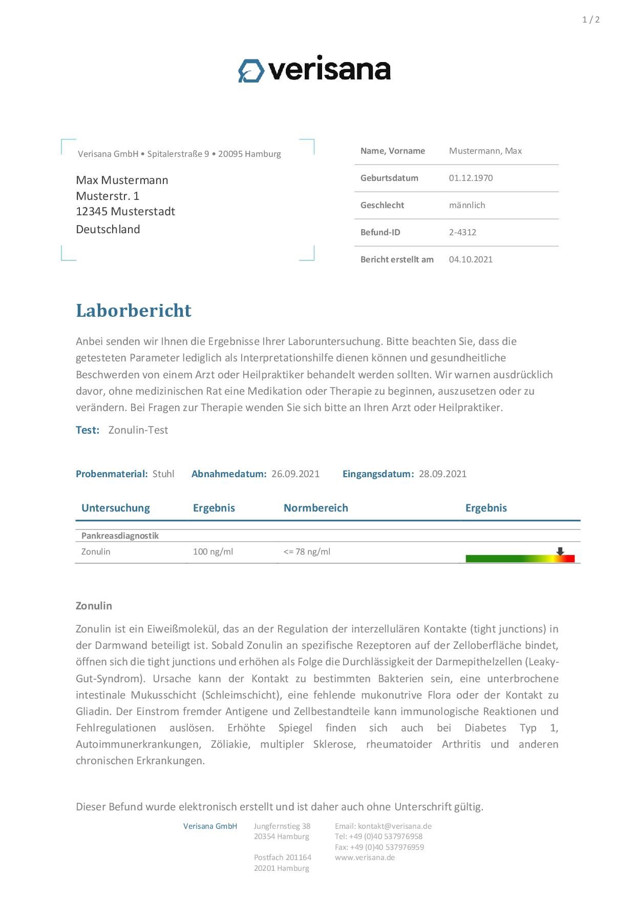 Verisana Zonulin Test