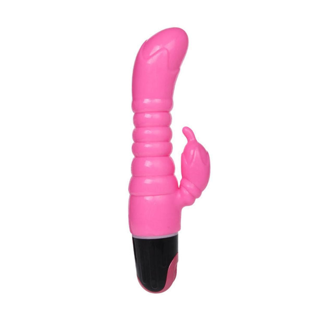 Rabbitvibrator mit Rillen am Schaft 1 St