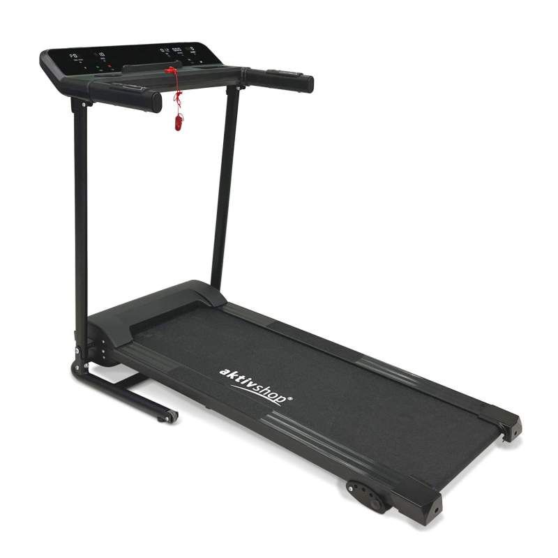 aktivshop Laufband mit Motor: Klappbares Laufband mit Hydraulikfaltsystem für zuhause, Indoortrainer