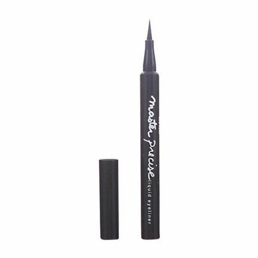 Schwarzer Eyeliner mit feiner Spitze und schwarzer Kappe. Schriftzug: Master Precise Liquid Eyeliner.