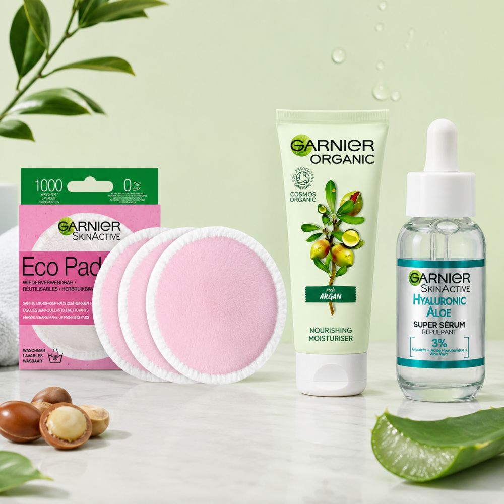 Garnier Gesichtspflegeroutine Argan-Creme + Serum