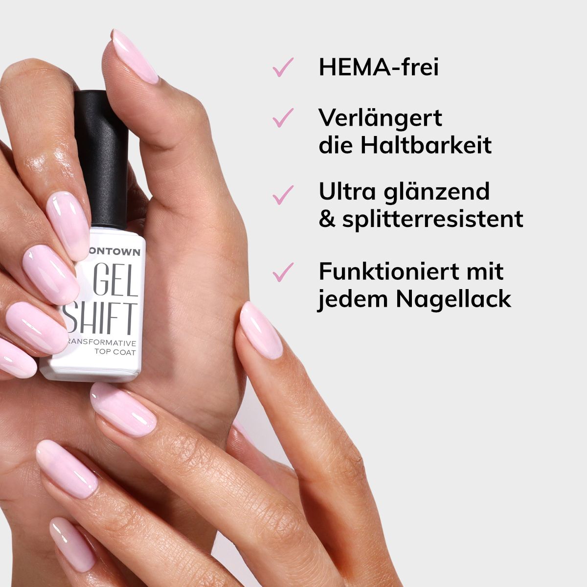 LONDONTOWN GelShift Top Coat zur Umwandlung von Nagellack in Gellack