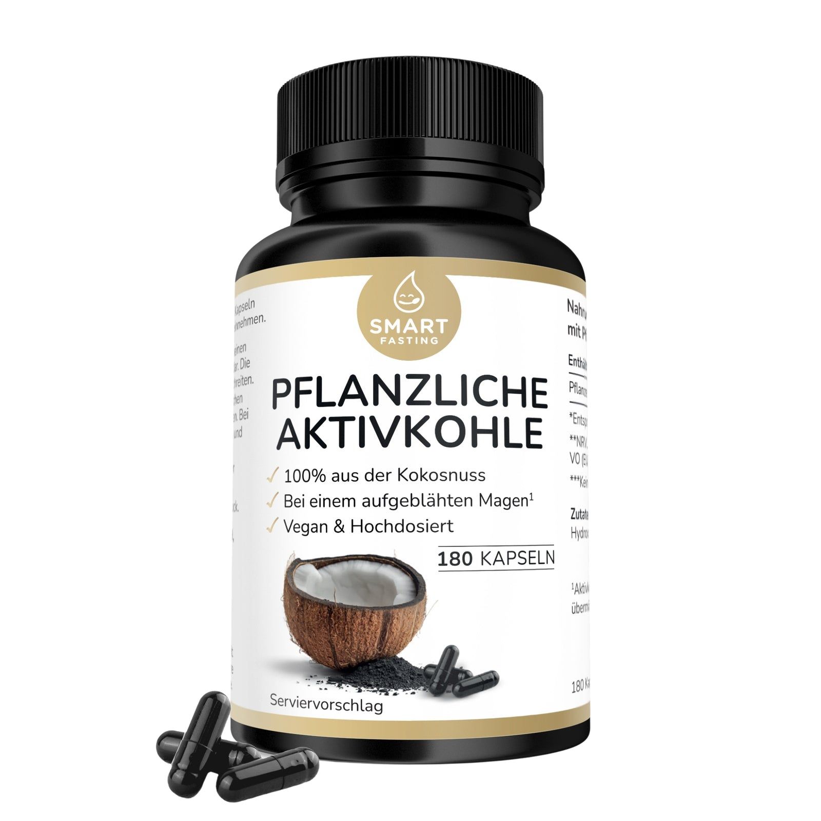 Pflanzliche Aktivkohle Kapseln 180 St