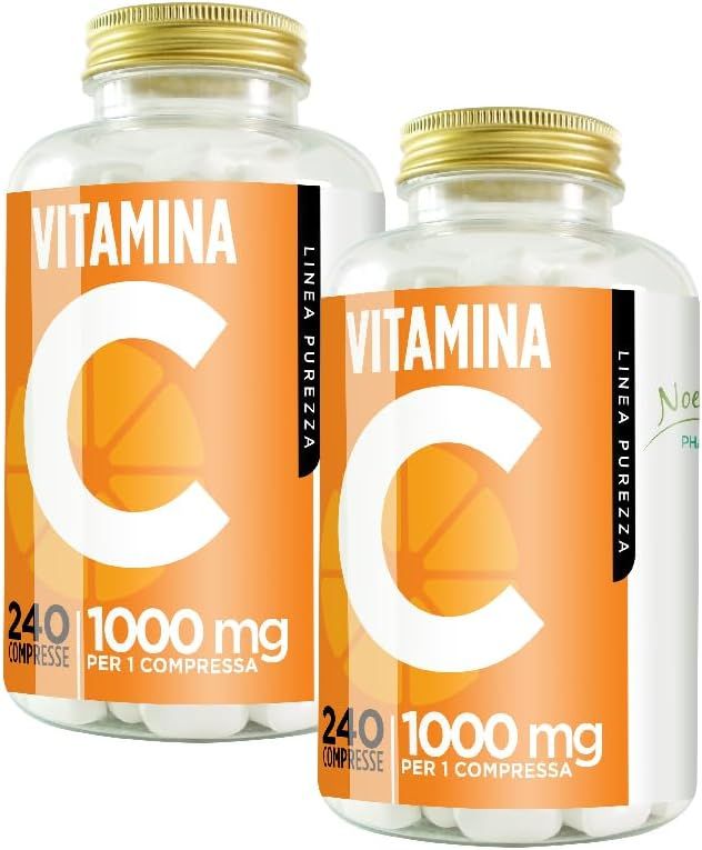 Noebis Pharma Vitamina C 1000 mg – 240 Compresse, 1 al Giorno – 1250% VNR