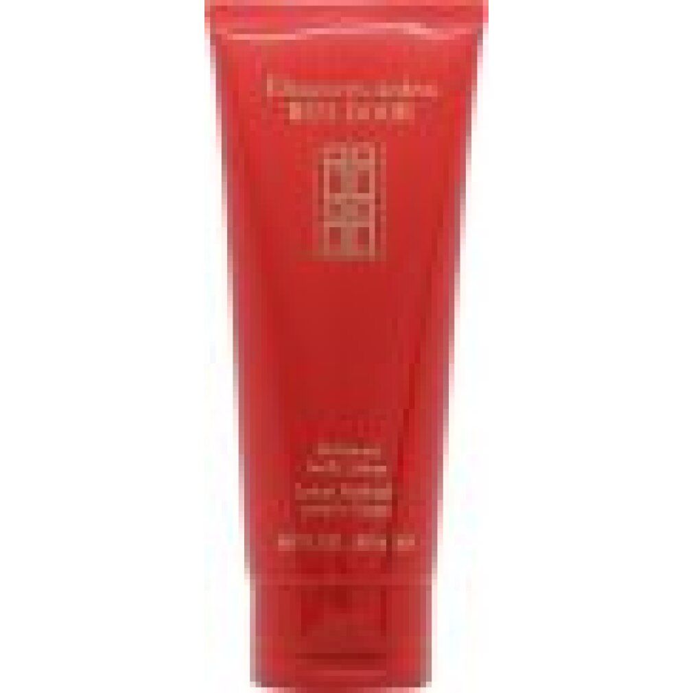 Rote Tube mit goldfarbenen Akzenten. Aufschrift: Elizabeth Arden Red Door. Text: Perfumed Body Lotion, Lotion Parfumée pour le Corps.