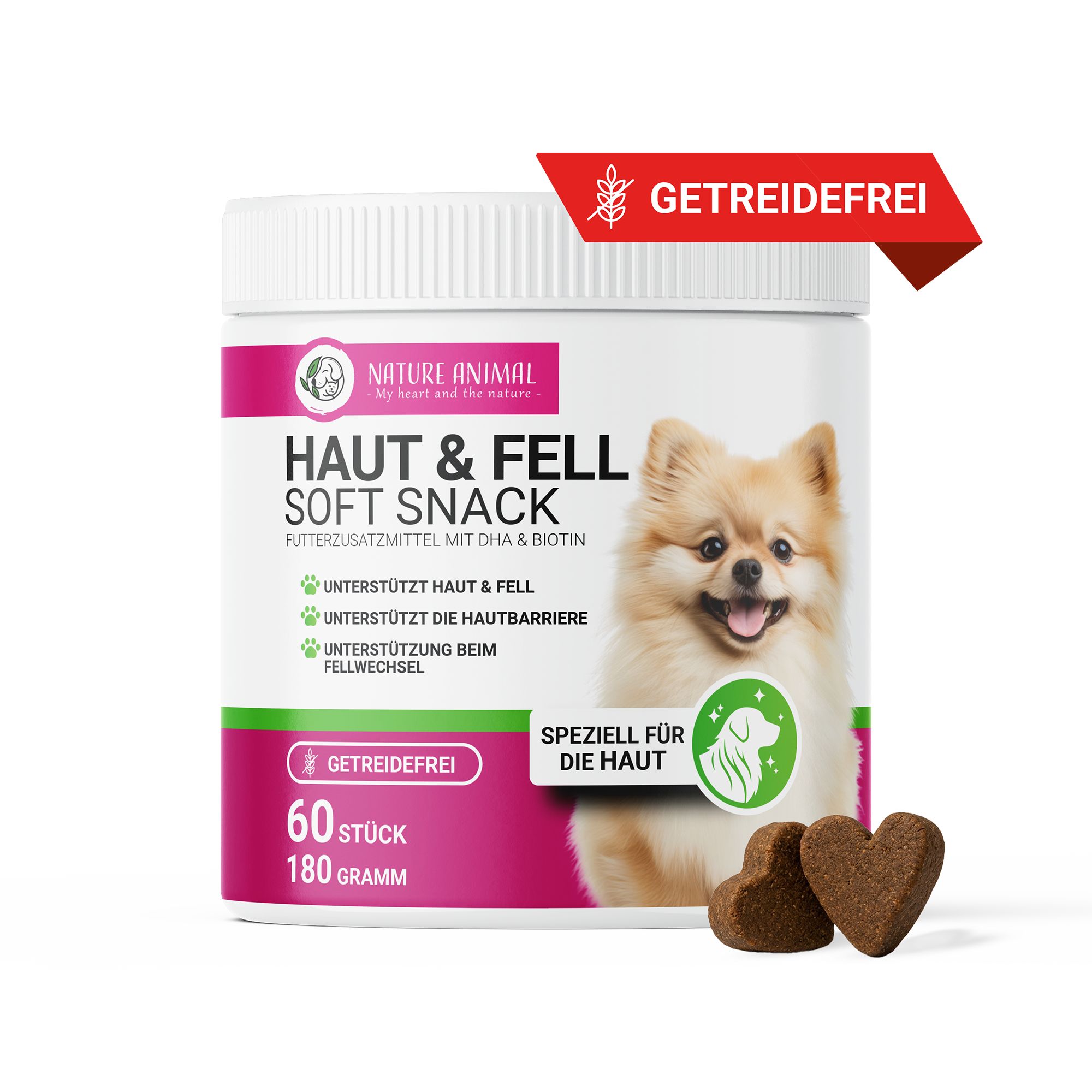Relax Soft Snack für Hunde, getreidefrei, mit Baldrianwurzel-Extrakt.
