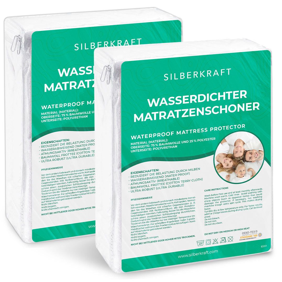 SILBERKRAFT Matratzenbezug Anti-Milben Encasing