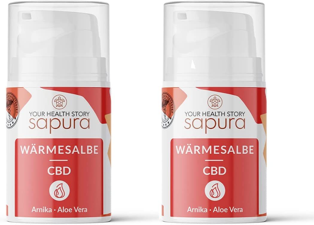 CBD Salbe mit Arnika + Teufelskralle + Aloe Vera | CBD Wärmesalbealbe extra stark | SAPURA®