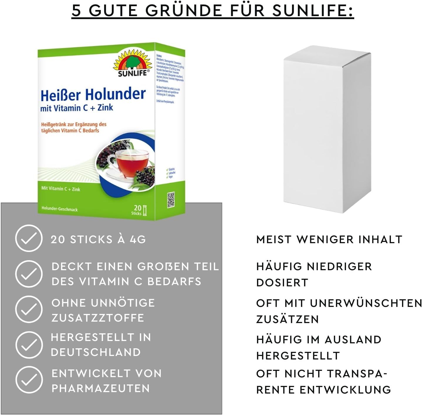 Sunlife Heißer Holunder mit Vitamin C + Zink