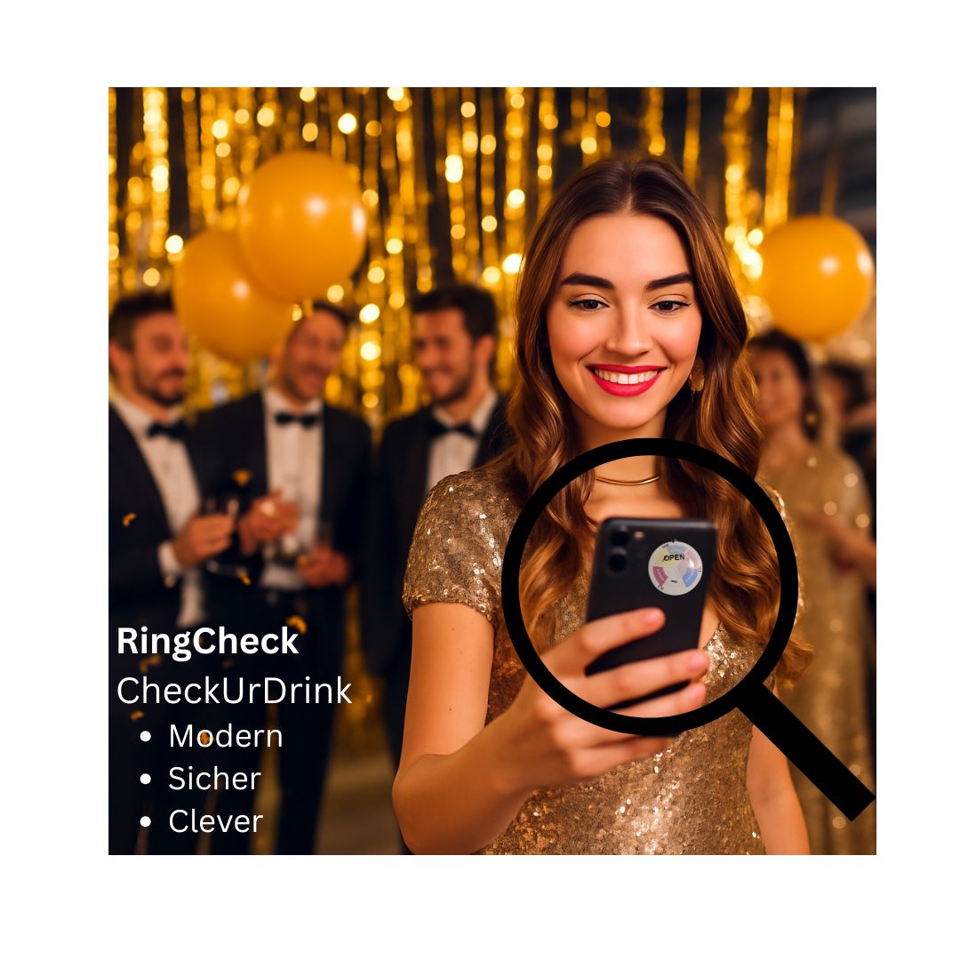 RingCheck CheckUrDrink - Schnelltest zum Nachweis von K.O.-Tropfen, DrinkCheck