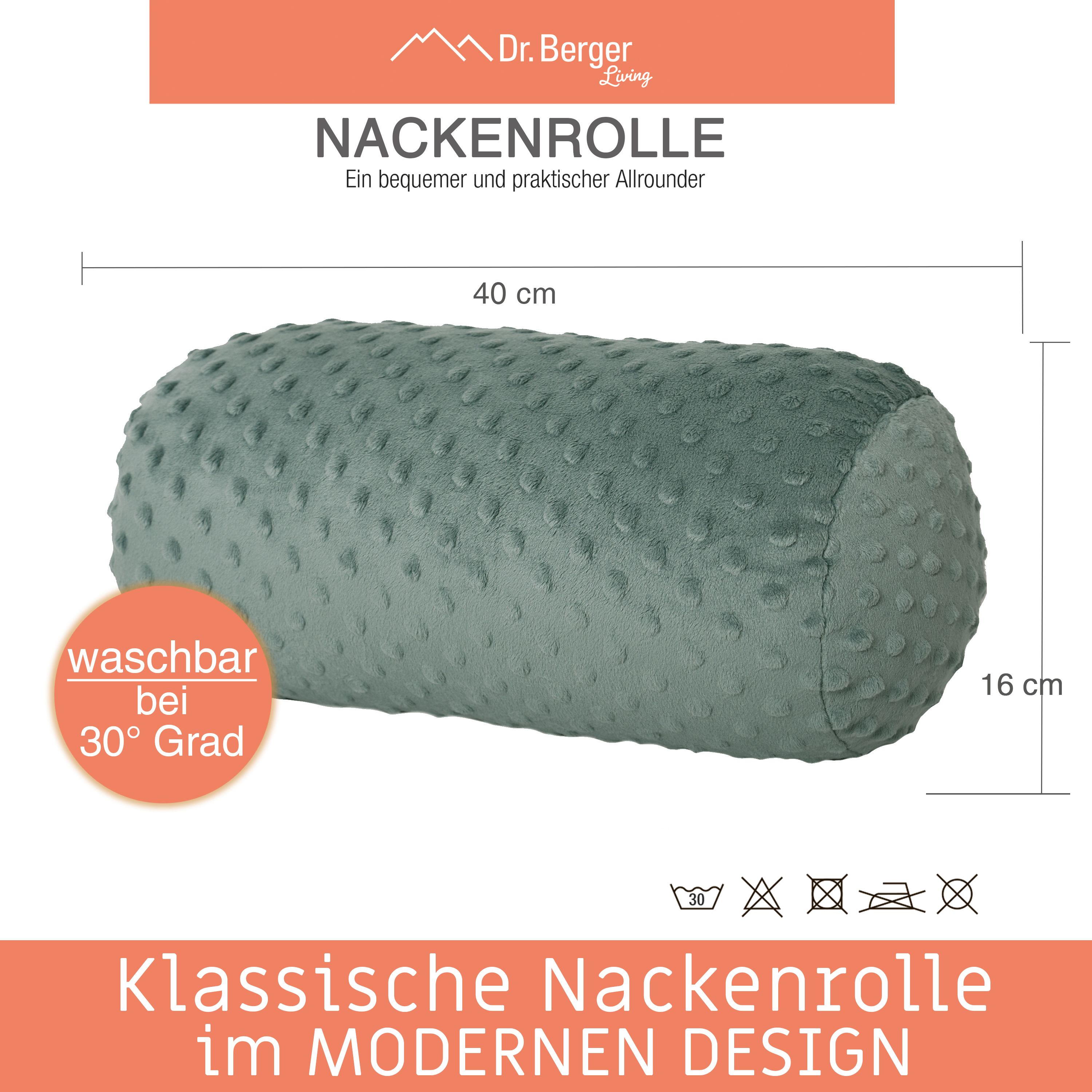 Dr. Berger Nackenrolle Minky Jadegrün 40 x 16 cm