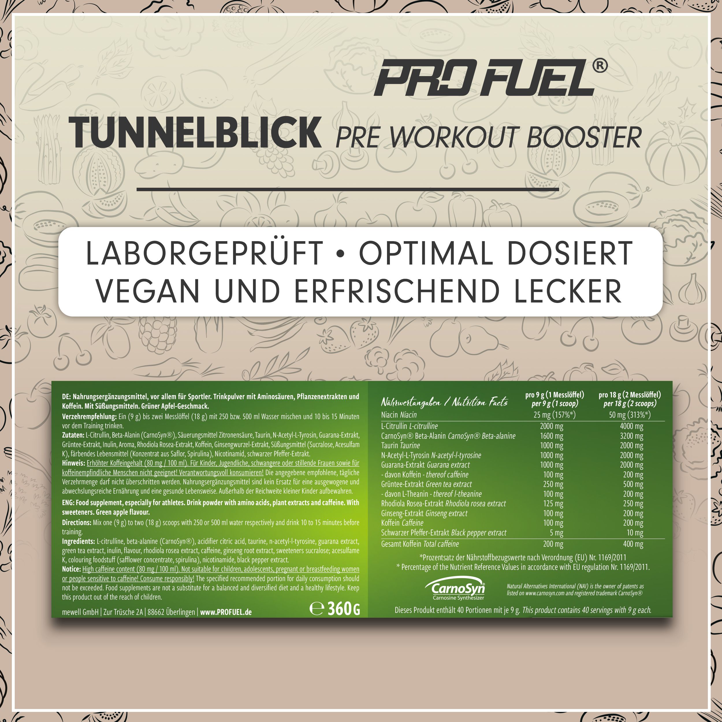 ProFuel - TUNNELBLICK Pre-Workout-Booster 440 g - Shop Apotheke
