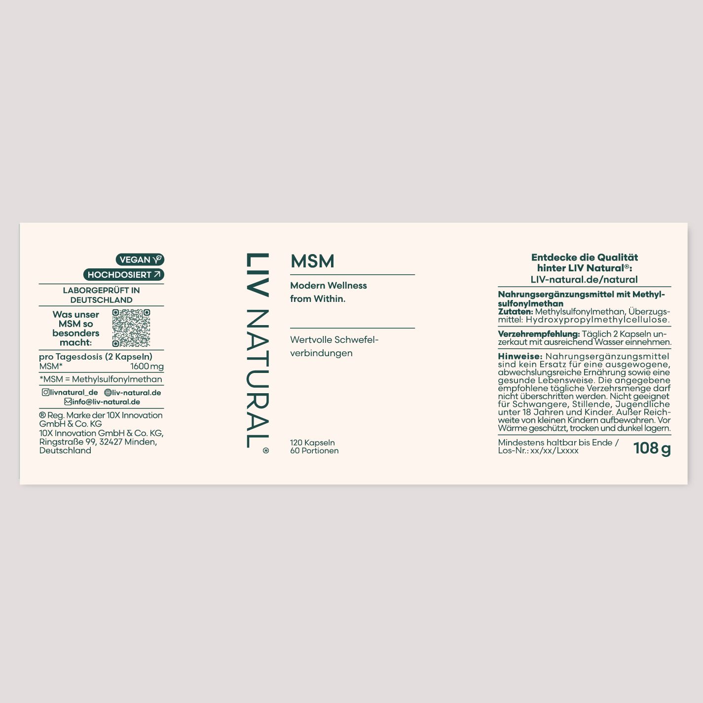 LIV MSM Kapseln | Hochdosierter Schwefel für Gelenke & Haut