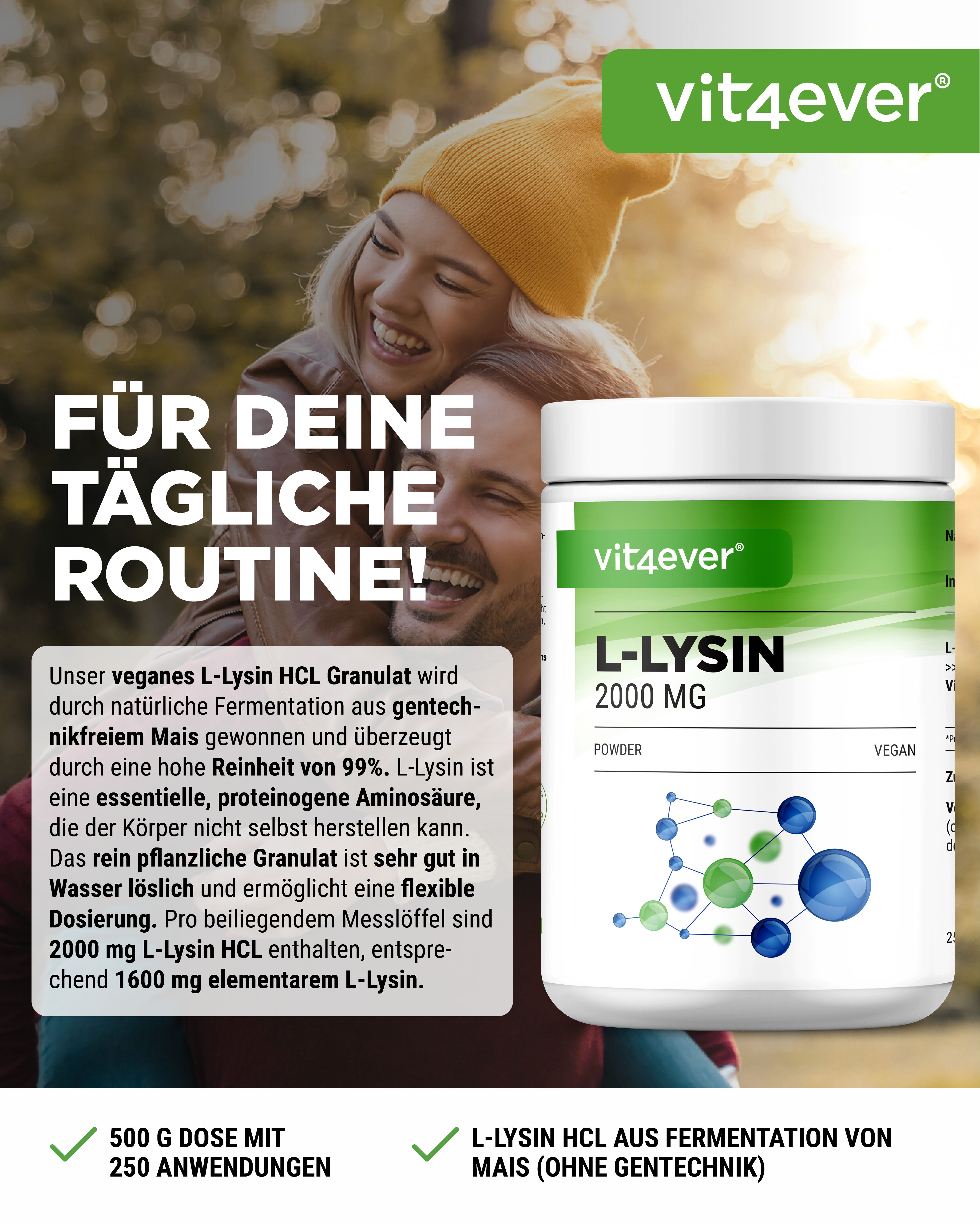 vit4ever L-Lysin 2000 (Pulver)