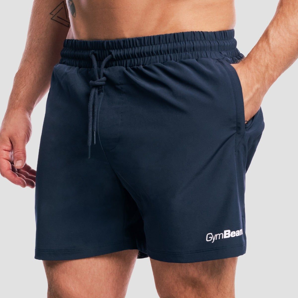 GymBeam Shorts Herren Regular Fit, Kordelzug und Reißverschlusstaschen Nightfall