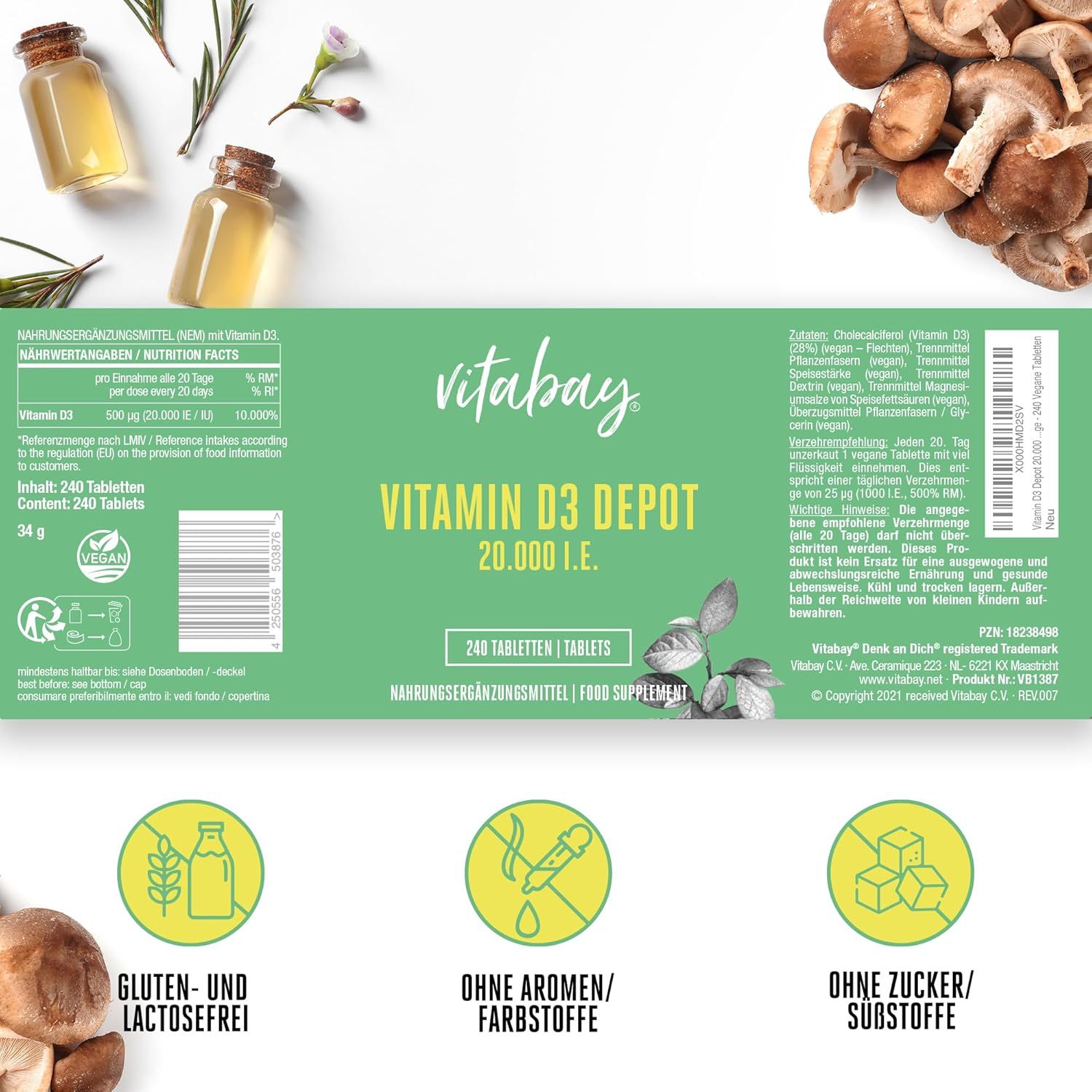 Vitabay Vitamin D3 Depot 20.000 I.e. 240 St Tabletten