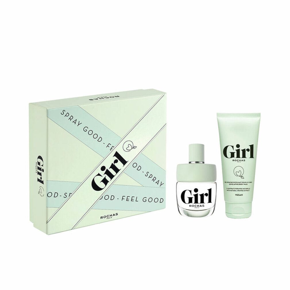 Geschenkset mit Eau de Toilette Spray, Tube und Box. Aufschrift "Girl" und "Rochas".