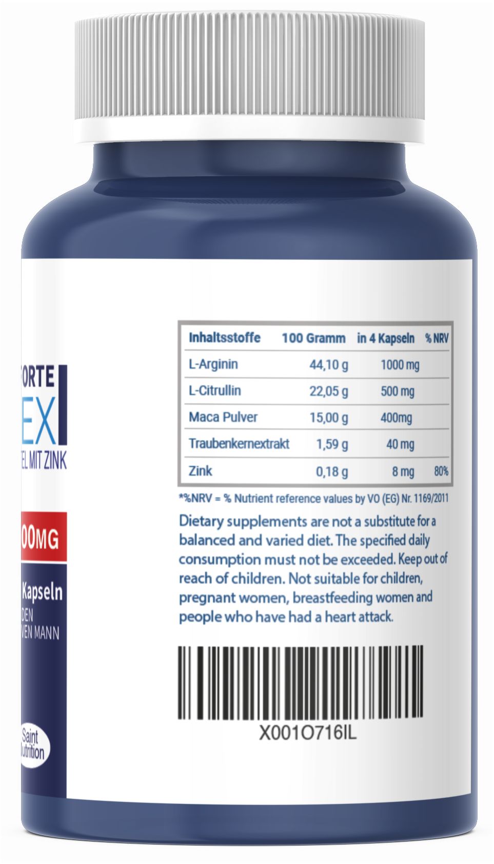 Saint Nutrition® | V-GRA Forte | Potenz Kapseln | Testosteron Booster für Männer