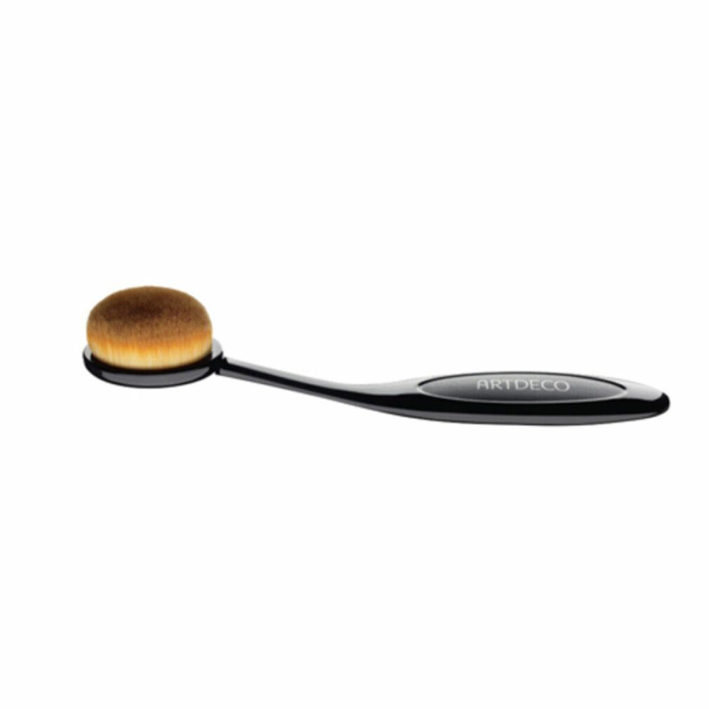 Ovaler Make-up-Pinsel mit schwarzem Griff. Der Griff trägt den Markennamen ARTDECO.