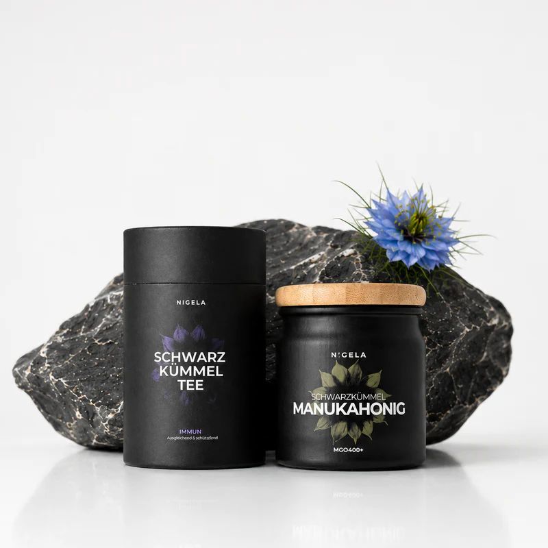 Immun-Bundle - Manuka Honug mit Schwarzkümmelöl & Schwarzkümmel-Tee 260 g