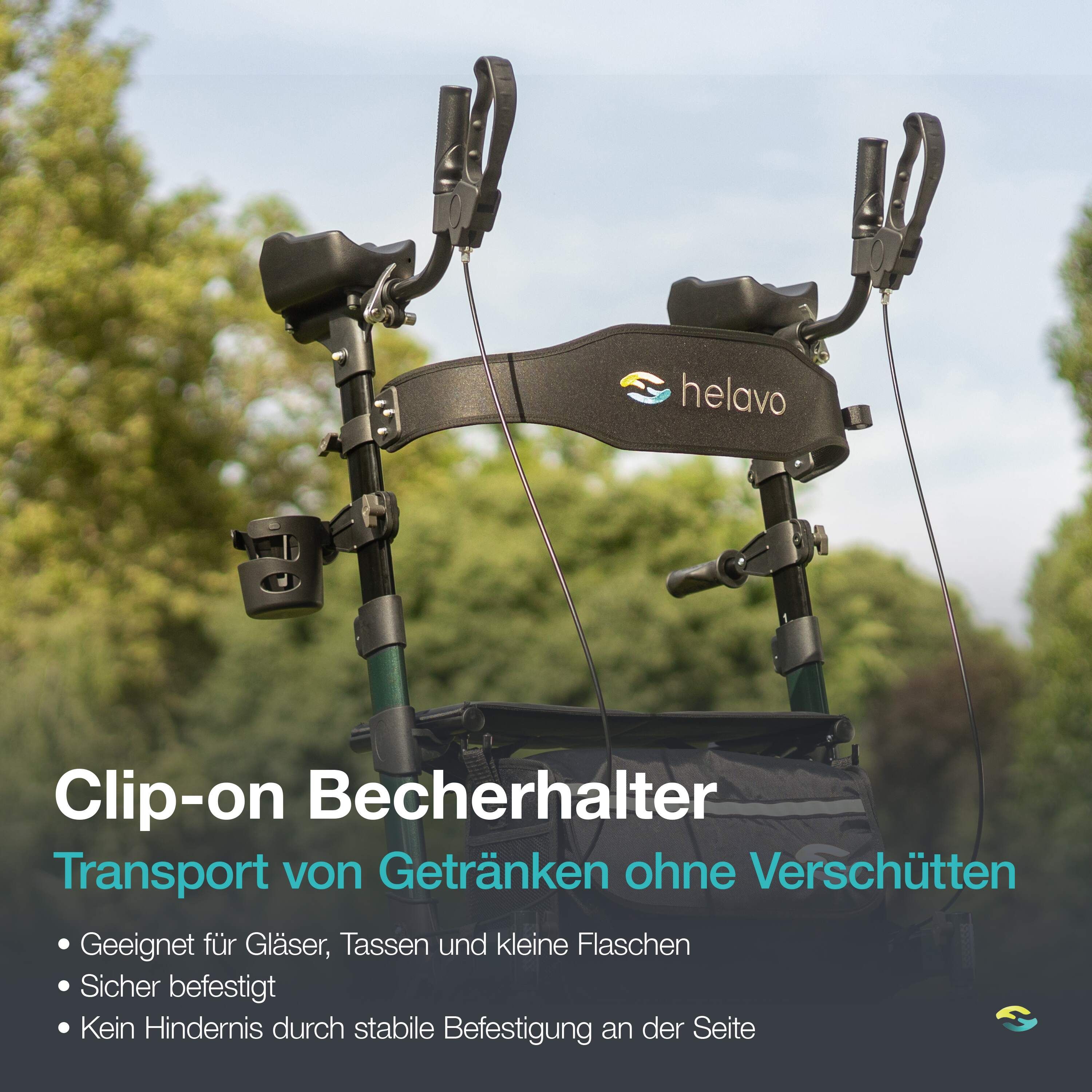 Helavo Outdoor Arthritis Rollator Stand Up Gehhilfe mit Unterarmstuetzen faltbar
