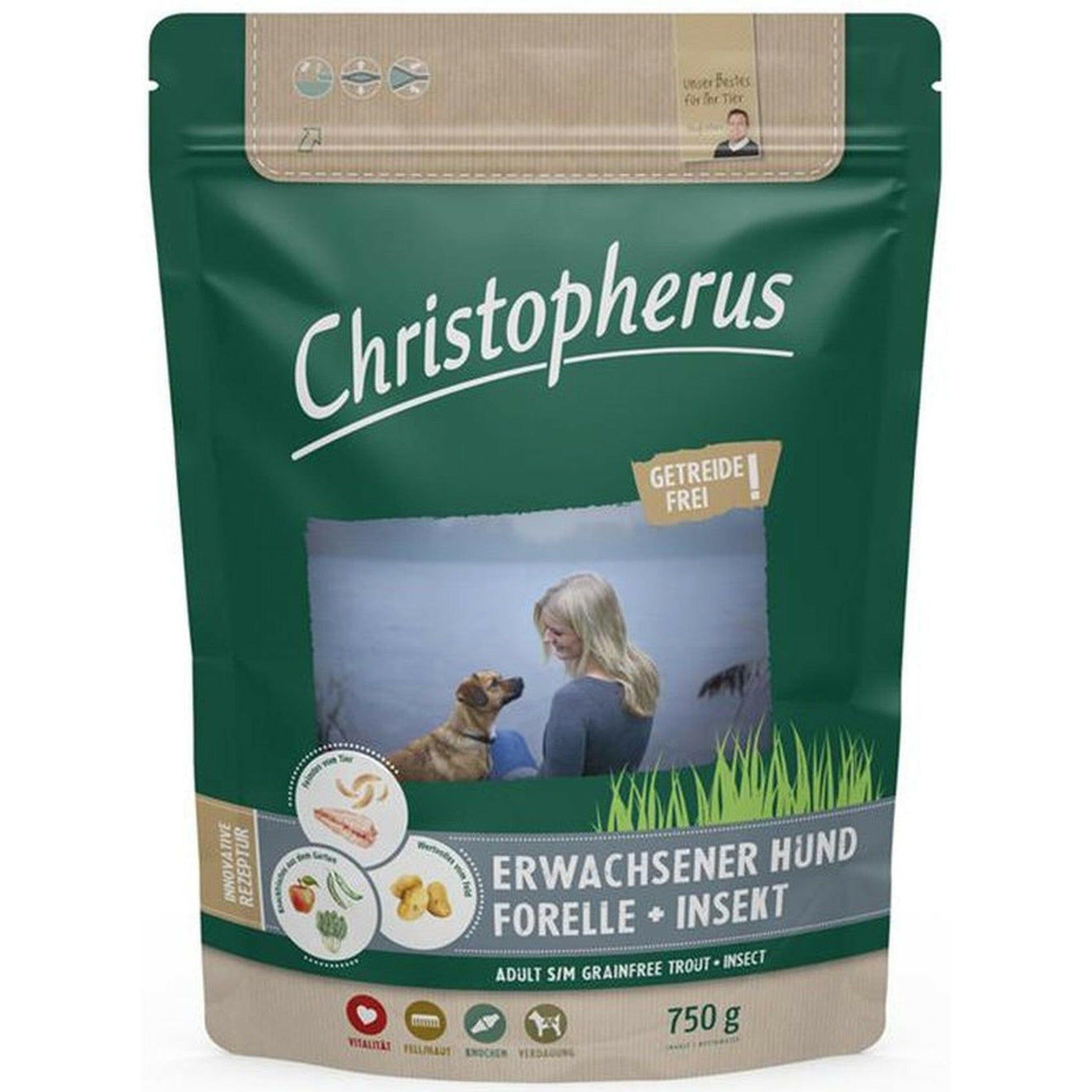 Christopherus Getreidefrei Forelle & Insekt 0,75 kg