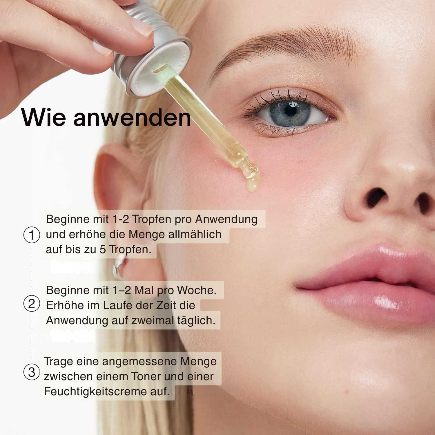 Anwendung des Anua Azelaic Acid 10 Hyaluron Serums auf der Haut.