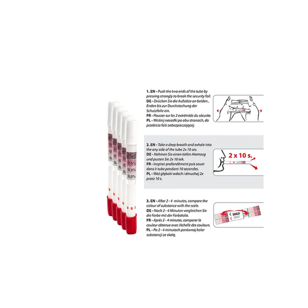 Einweg -  Atem - Alkoholtest für Europa, TÜV-Rheinland zertifiziert