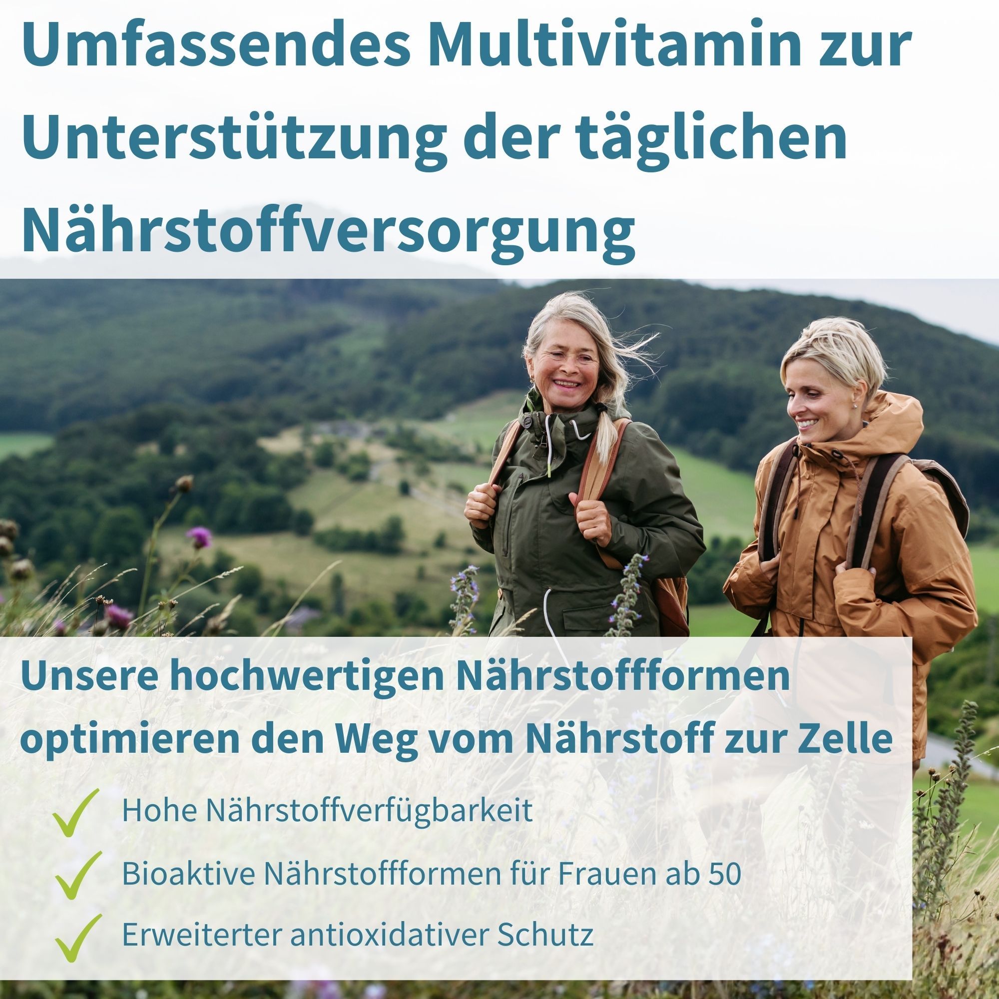 Igennus Multivitamin für Frauen 50+, mit methylierter B-Vitamin-Formel, Calcium & Magnesium