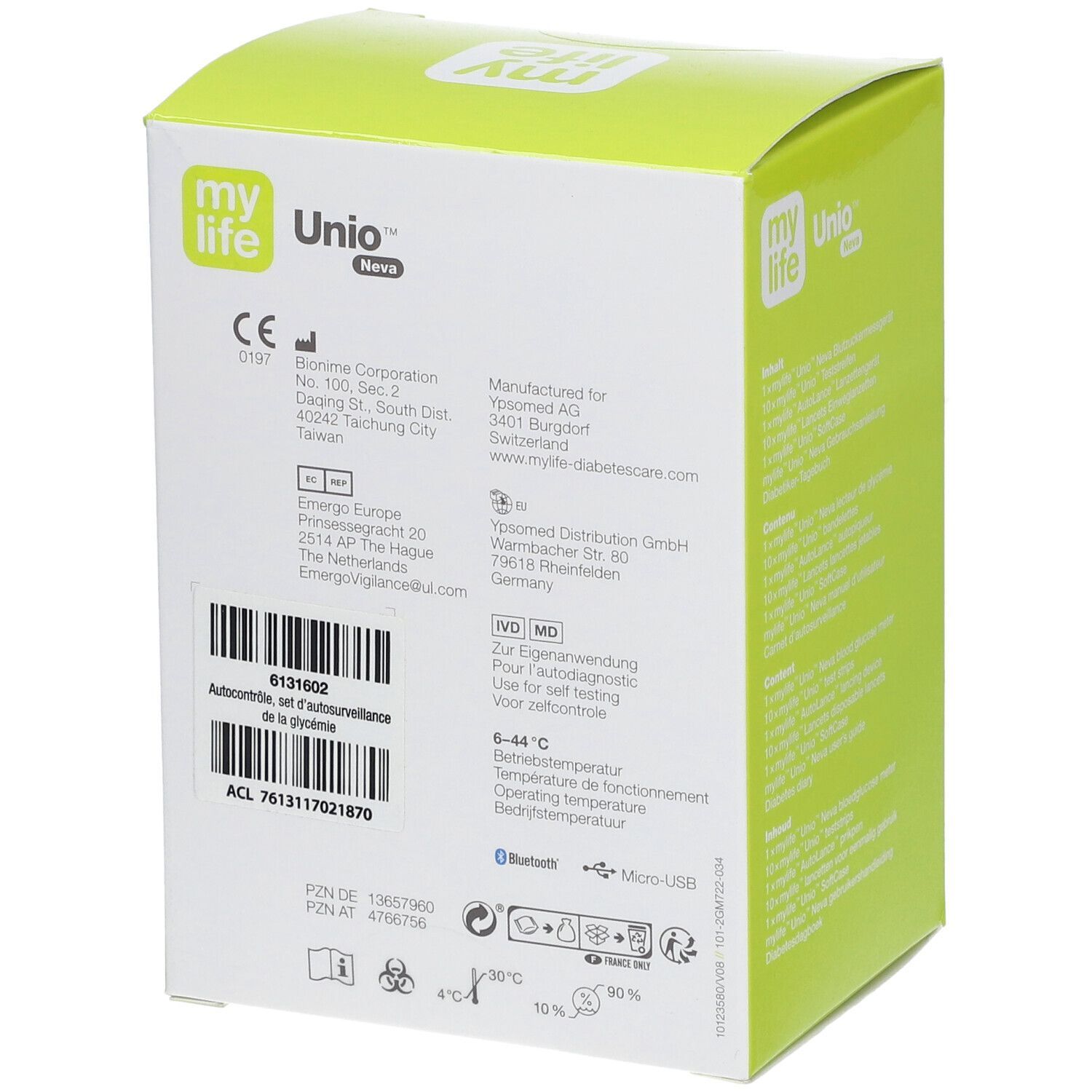 mylife Unio™ Neva Blutzuckermesssystem mg/dL