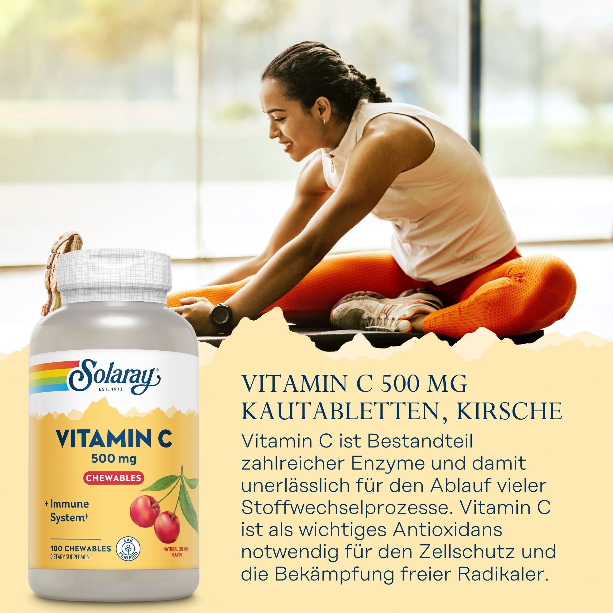 Solaray Vitamin C 500 mg Kautabletten Kirsche