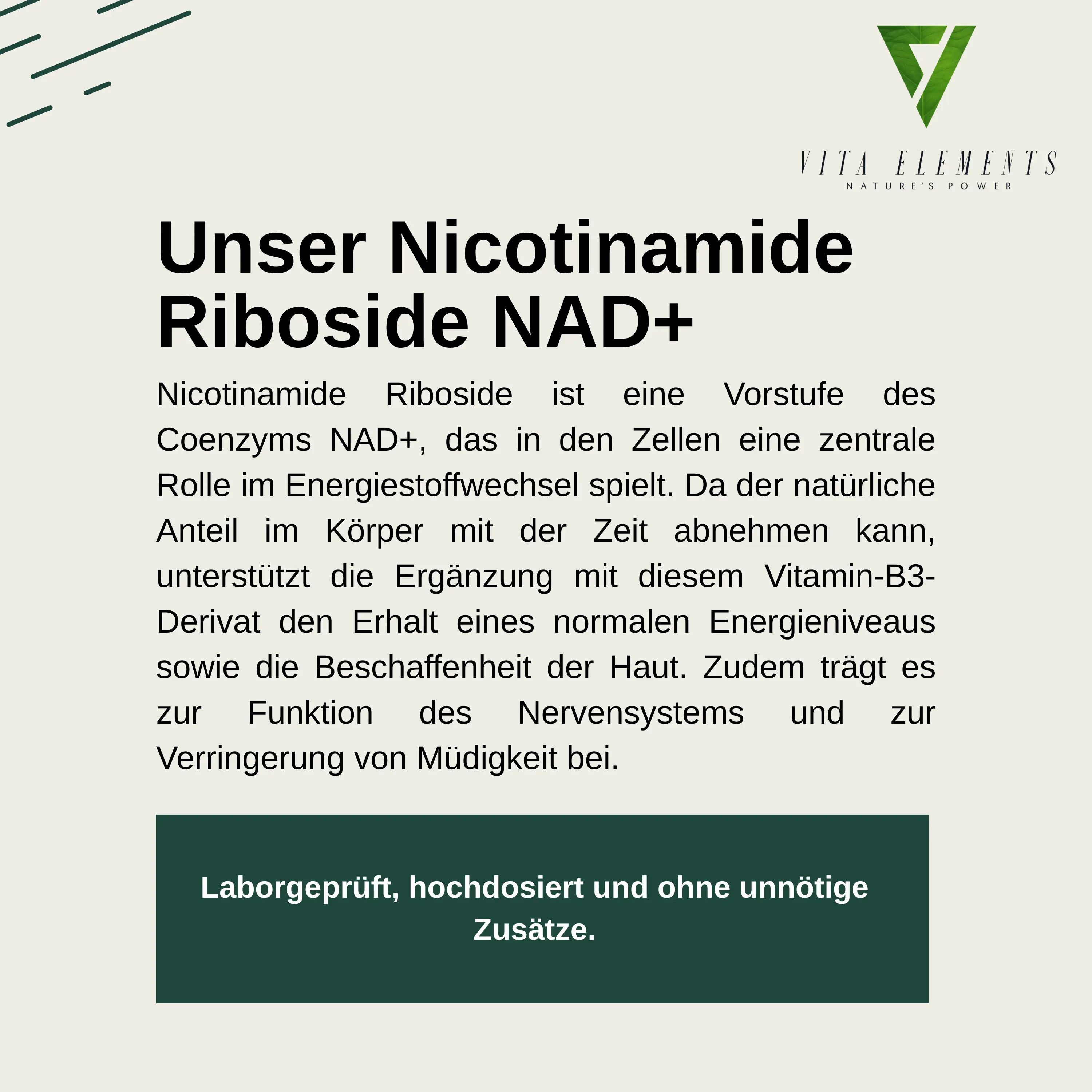 Vita Elements Nicotinamide Riboside NAD+ Kapseln