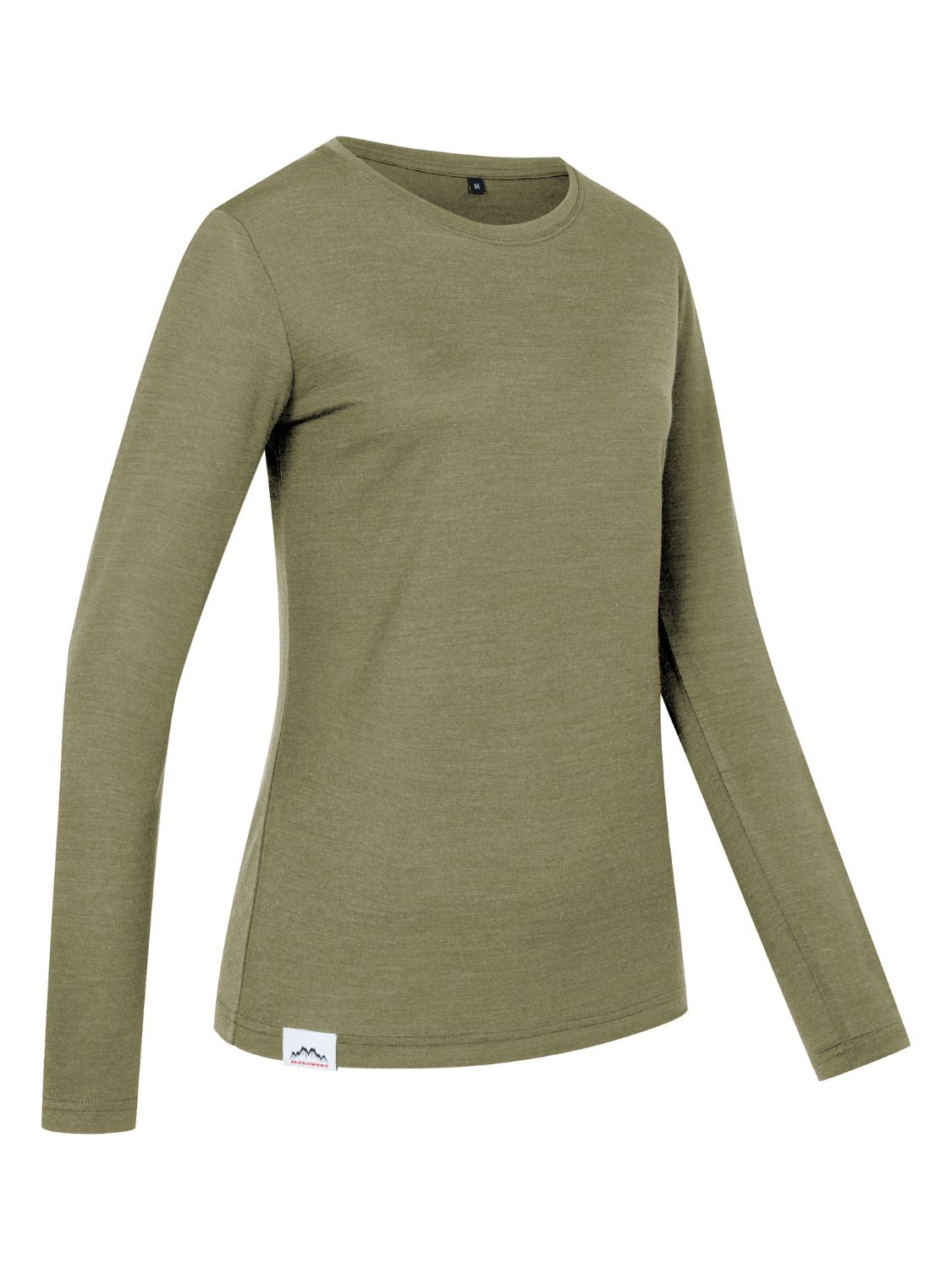 ALPENWERT Longsleeve Damen Merino Grün M
