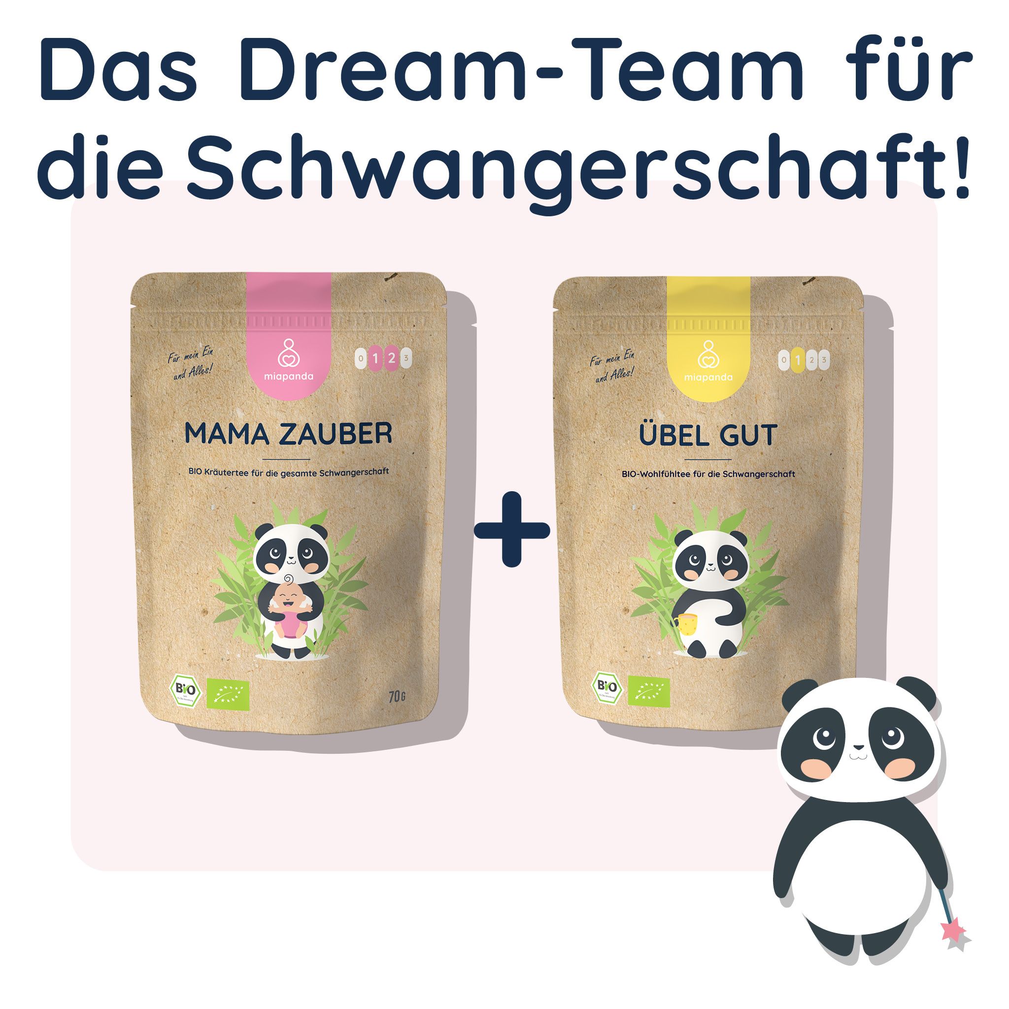 miapanda Mama Zauber - Schwangerschaftstee 100% BIO - mit  Frauenmantel, Schafgarbe, Johanniskraut