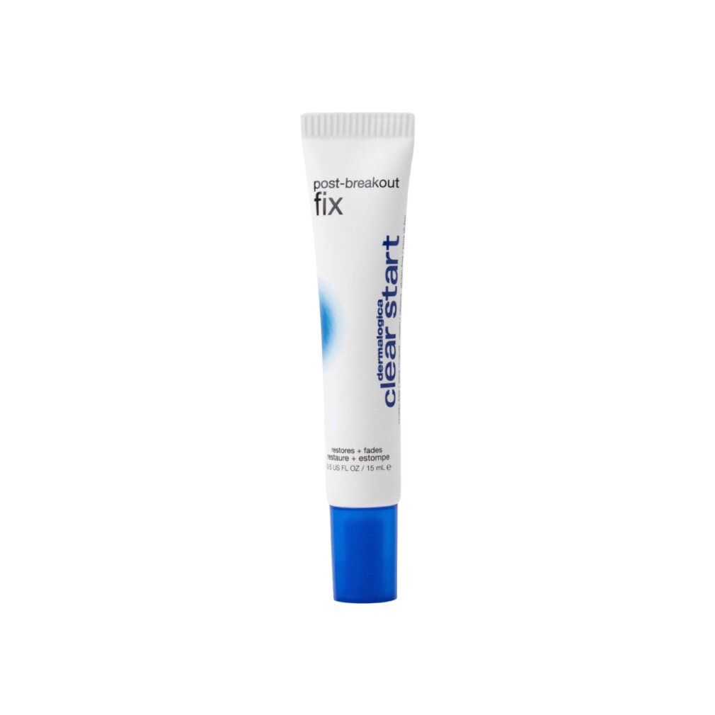 Dermalogica Clear Start Post-Breakout Fix Tube mit blauem Verschluss.